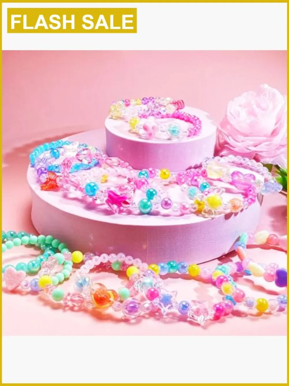 27 Colorful Beaded Bracelets for Girls Princess Pretend Play Jewelry Birthday